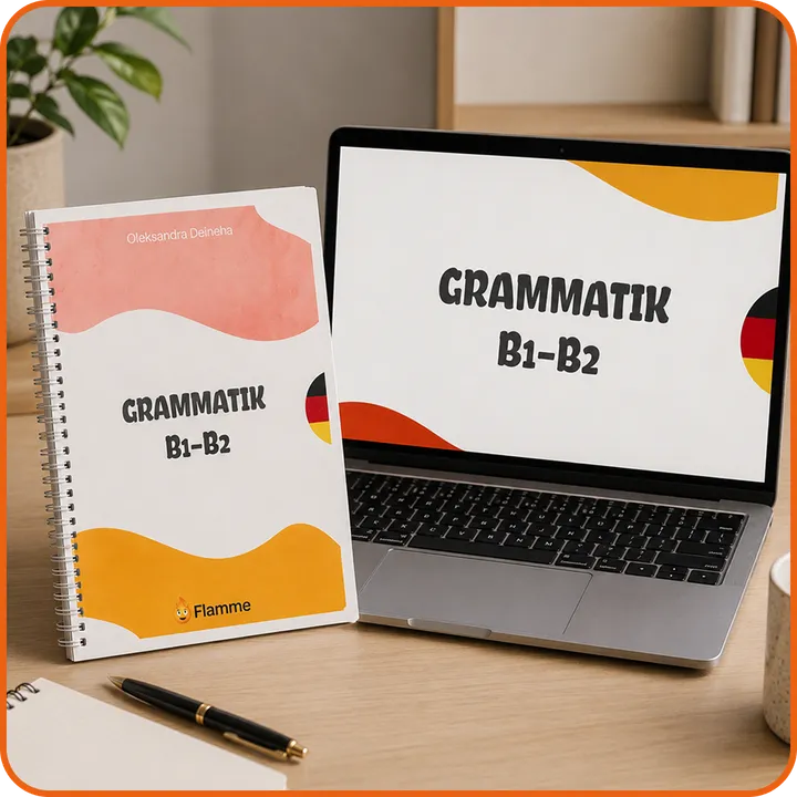 Підручник Grammatik B1–B2 і ноутбук з PDF