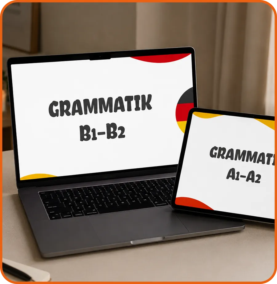 Курс Grammatik на ноутбуці і планшеті